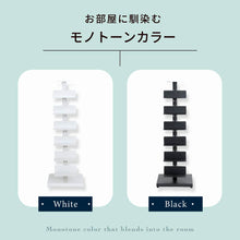 画像をギャラリービューアに読み込む, ブックタワー タワーシェルフ おしゃれ 本棚 タワー シェルフ 幅35 奥行35 高さ100 スチール製 可動棚 6段 固定棚 1段 アジャスター付き 白 ホワイト ブラック