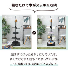 画像をギャラリービューアに読み込む, ブックタワー タワーシェルフ おしゃれ 本棚 タワー シェルフ 幅35 奥行35 高さ100 スチール製 可動棚 6段 固定棚 1段 アジャスター付き 白 ホワイト ブラック