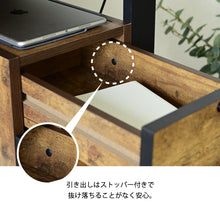 画像をギャラリービューアに読み込む, デスク パソコンデスク インダストリアル ビンテージ 風 幅90 引き出し おしゃれ ブルックリン NO-921