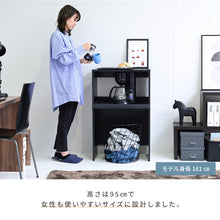 画像をギャラリービューアに読み込む, ゴミ箱上収納 レンジラック レンジ台 幅60 ごみ箱上ラック ロータイプ ブラック ブラウン ホワイト NO-568