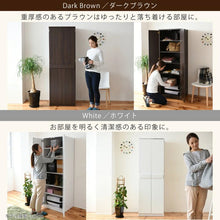 画像をギャラリービューアに読み込む, クローゼット棚 扉付き 収納 ワードローブ 幅60 高さ180 棚板5段 木製 壁面収納 衣類収納 洋服タンス