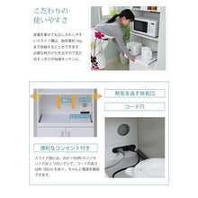 画像をギャラリービューアに読み込む, レンジ台 幅60 60幅 約 奥行40 160cm コンセント付き キッチン収納 収納付き 白 ホワイト 扉付き 高さNO-546