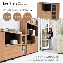 画像をギャラリービューアに読み込む, カウンターキッチン 120cm キャスター付き レンジ台 収納 仕切り 引き出し 高さ90cm スライドレール付き カウンターキッチン NO-263