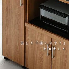 画像をギャラリービューアに読み込む, キッチンカウンター 120cm 収納 両面 レンジ台 間仕切り キャスター付き 高さ90cm スライドレール付き カウンターキッチン NO-271
