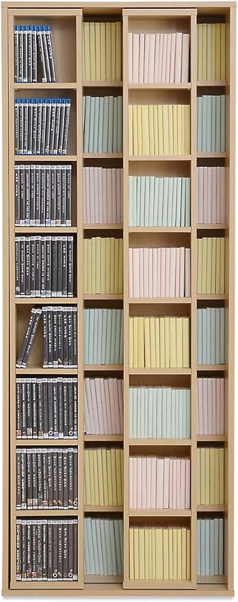 スライド本棚 スライド式本棚 スリム 本棚 漫画 幅70 高さ180cm コミック 奥深 縦長 木製 文庫 スライド2列 2連 2列