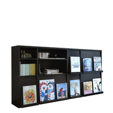 画像をギャラリービューアに読み込む, ディスプレイラック 本棚 フラップ扉 フラップチェスト 2個セット 幅90 マガジンラック 収納 ディスプレイ 棚 フラップ式扉 フラップラック