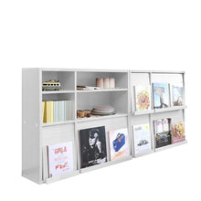 画像をギャラリービューアに読み込む, ディスプレイラック 本棚 フラップ扉 フラップチェスト 2個セット 幅90 マガジンラック 収納 ディスプレイ 棚 フラップ式扉 フラップラック