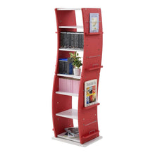 画像をギャラリービューアに読み込む, 回転 本棚 ラック 棚 スリム 省スペース コンパクト ディスプレイラック マガジンラック 大容量 収納 ブックシェルフ シェルフ オープンラック 収納棚 高さ調節