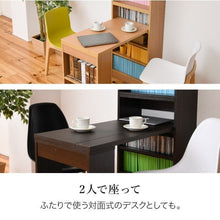 画像をギャラリービューアに読み込む, 突っ張り 机 本棚 付き 収納付き デスク 天板サイズ100 天井まで つっぱり 壁面本棚デスク デスクと本棚兼用