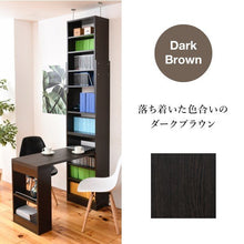 画像をギャラリービューアに読み込む, 突っ張り 机 本棚 付き 収納付き デスク 天板サイズ100 天井まで つっぱり 壁面本棚デスク デスクと本棚兼用