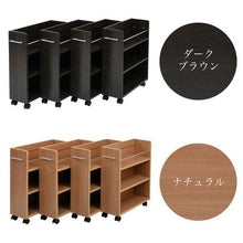 画像をギャラリービューアに読み込む, 本棚 押し入れ 押し入れ本棚 キャスター付き 4個組 約 幅20 高さ 65cm 奥行63 棚 マンガ ブラウン