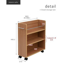 画像をギャラリービューアに読み込む, 本棚 押し入れ 押し入れ本棚 キャスター付き 4個組 約 幅20 高さ 65cm 奥行63 棚 マンガ ブラウン
