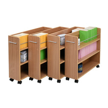 画像をギャラリービューアに読み込む, 押し入れ収納ラック セット キャスター付き スリム 本 収納 4個組 約 幅20 奥行78 高さ65cm 本 収納 本棚 ストッパー付き