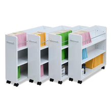 画像をギャラリービューアに読み込む, 押し入れ収納ラック セット キャスター付き スリム 本 収納 4個組 約 幅20 奥行78 高さ65cm 本 収納 本棚 ストッパー付き